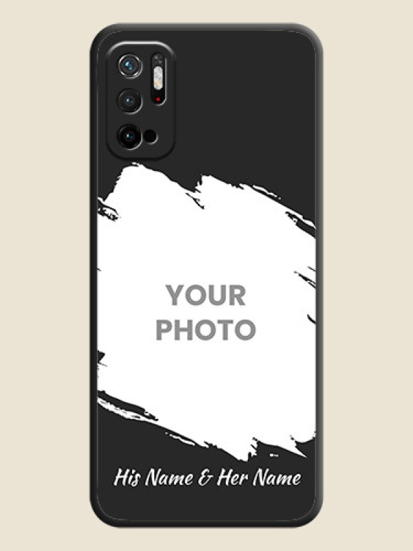 Custom Grunge Brush Strokes on Photo on Space Black Soft Matte Back Cover - Redmi Note 10T 5G - alternate view
