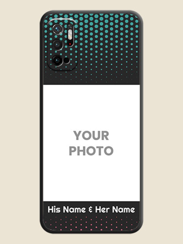 Custom Faded Dots with Grunge Photo Frame and Text on Space Black Custom Soft Matte Phone Cases - Redmi Note 10T 5G - alternate view