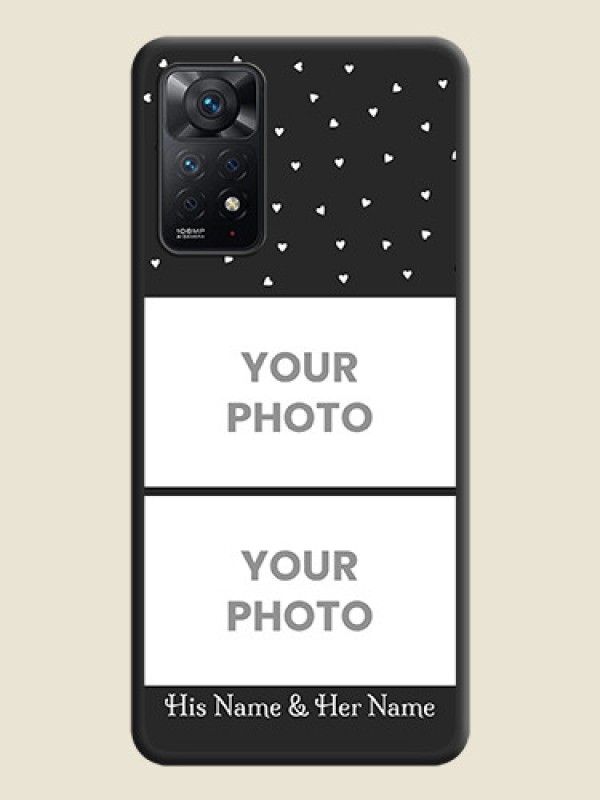 Custom Miniature Love Symbols with Name on Space Black Custom Soft Matte Back Cover - Redmi Note 11 Pro 5G - alternate view