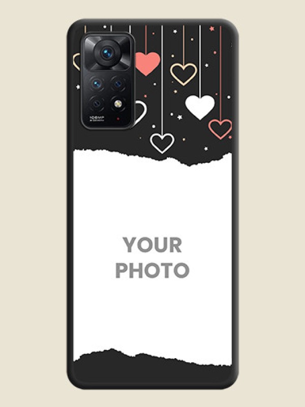 Custom Love Hangings with Splash Wave Picture on Space Black Custom Soft Matte Phone Back Cover - Redmi Note 11 Pro 5G - alternate view