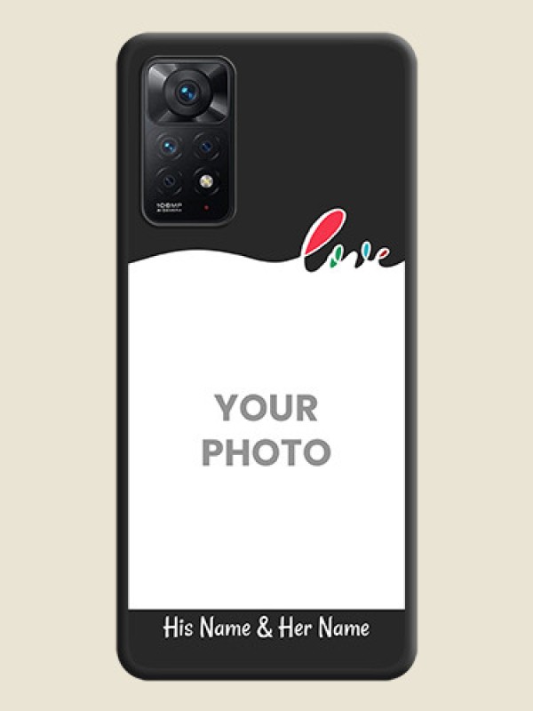 Custom Fall in Love Pattern with Picture on Photo on Space Black Soft Matte Mobile Case - Redmi Note 11 Pro 5G - alternate view