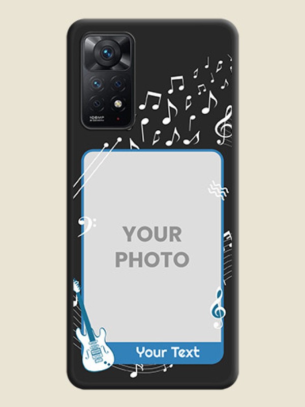 Custom Musical Theme Design with Text on Photo on Space Black Soft Matte Mobile Case - Redmi Note 11 Pro 5G - alternate view