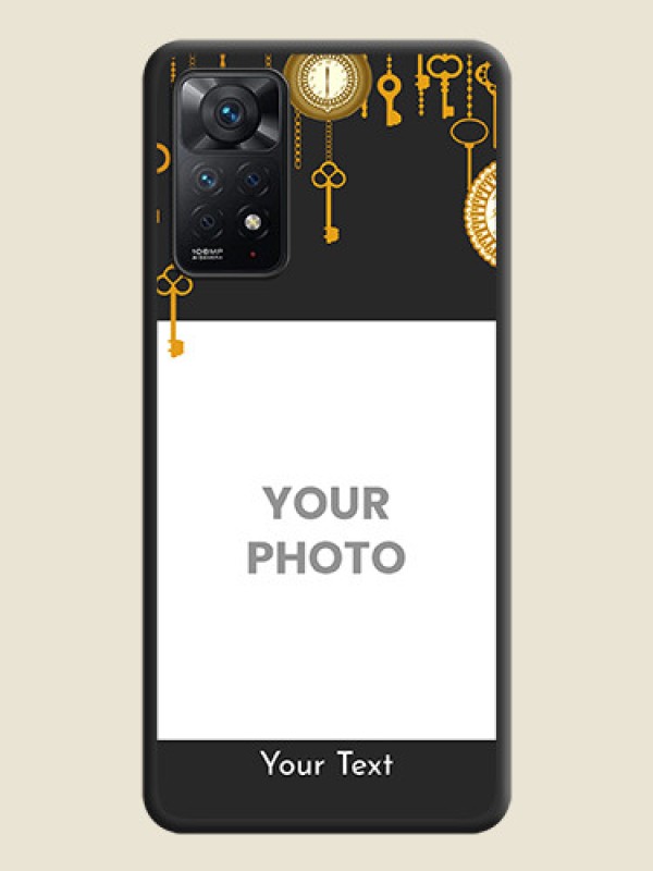 Custom Decorative Design with Text on Space Black Custom Soft Matte Back Cover - Redmi Note 11 Pro 5G - alternate view