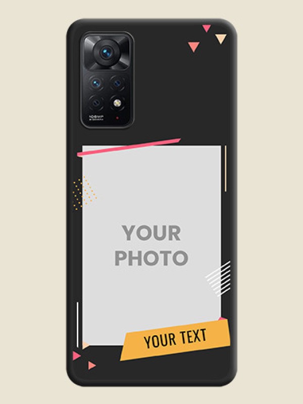 Custom Photo Frame with Triangle Small Dots on Photo on Space Black Soft Matte Back Cover - Redmi Note 11 Pro 5G - alternate view