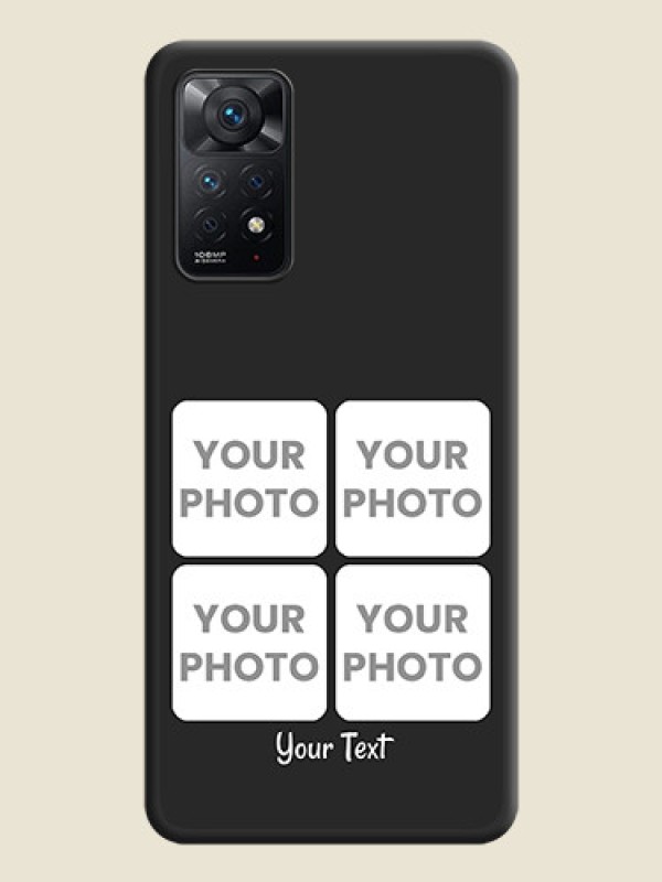 Custom Floral Art with 6 Image Holder on Photo on Space Black Soft Matte Mobile Case - Redmi Note 11 Pro 5G - alternate view
