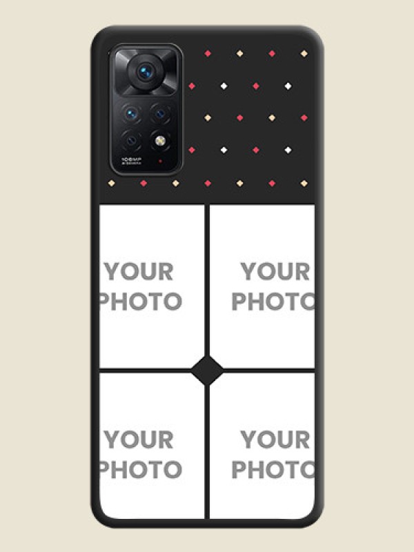 Custom Multicolor Dotted Pattern with 4 Image Holder on Space Black Custom Soft Matte Phone Cases - Redmi Note 11 Pro 5G - alternate view