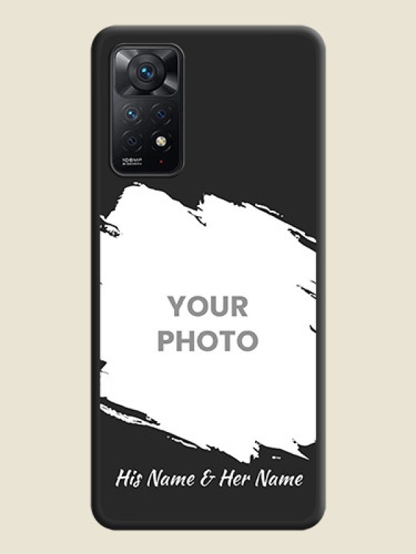 Custom Grunge Brush Strokes on Photo on Space Black Soft Matte Back Cover - Redmi Note 11 Pro 5G - alternate view