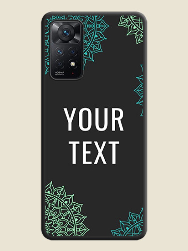 Custom Your Name with Floral Design on Space Black Custom Soft Matte Back Cover - Redmi Note 11 Pro 5G - alternate view