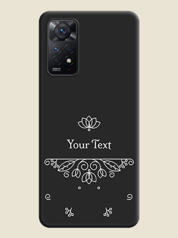 Custom Lotus Garden Custom Text On Space Black Personalized Soft Matte Phone Covers -Xiaomi Redmi Note 11 Pro 5G - alternate view