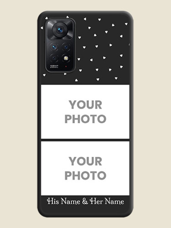 Custom Miniature Love Symbols with Name on Space Black Custom Soft Matte Back Cover - Redmi Note 11 Pro Plus 5G - alternate view