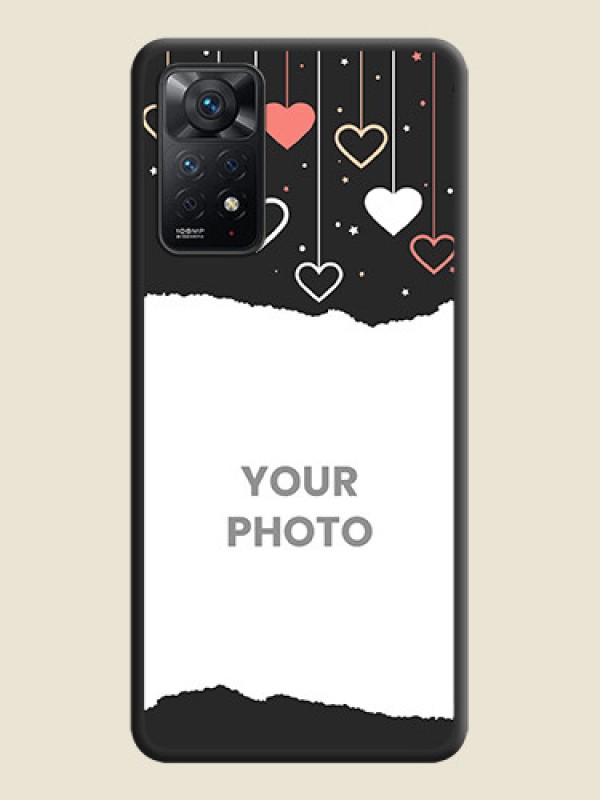 Custom Love Hangings with Splash Wave Picture on Space Black Custom Soft Matte Phone Back Cover - Redmi Note 11 Pro Plus 5G - alternate view