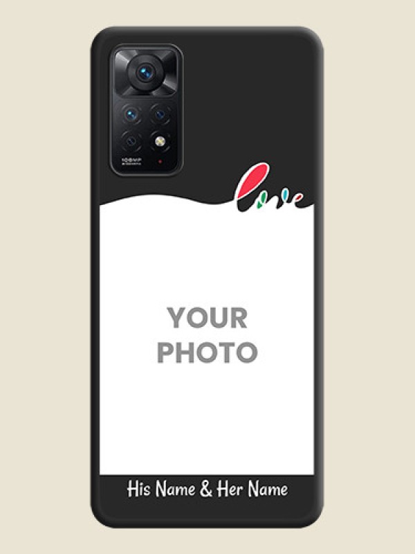 Custom Fall in Love Pattern with Picture on Photo on Space Black Soft Matte Mobile Case - Redmi Note 11 Pro Plus 5G - alternate view