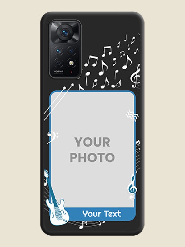Custom Musical Theme Design with Text on Photo on Space Black Soft Matte Mobile Case - Redmi Note 11 Pro Plus 5G - alternate view