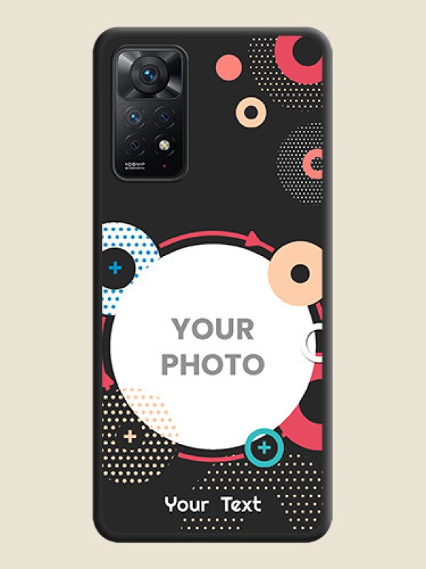 Custom Multicoloured Round Image on Personalised Space Black Soft Matte Cases - Redmi Note 11 Pro Plus 5G - alternate view