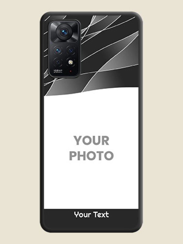 Custom Mixed Wave Lines on Photo on Space Black Soft Matte Mobile Cover - Redmi Note 11 Pro Plus 5G - alternate view