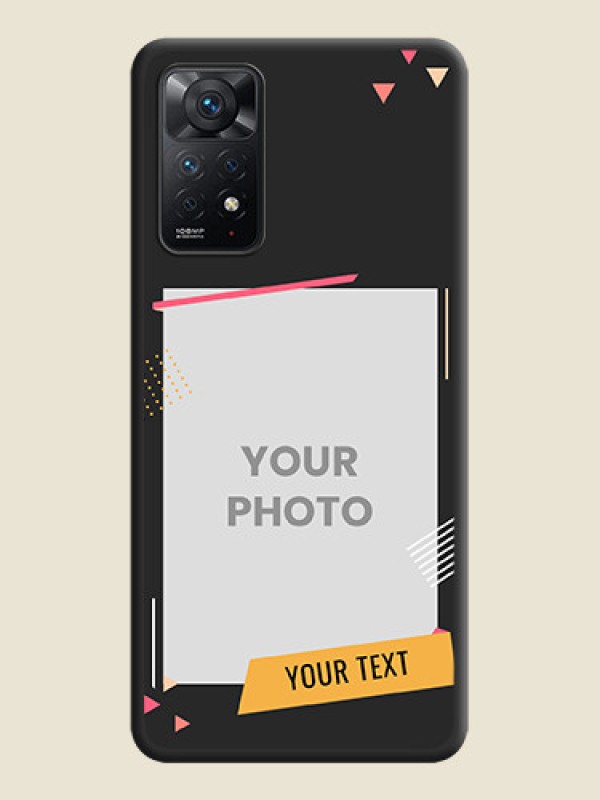 Custom Photo Frame with Triangle Small Dots on Photo on Space Black Soft Matte Back Cover - Redmi Note 11 Pro Plus 5G - alternate view