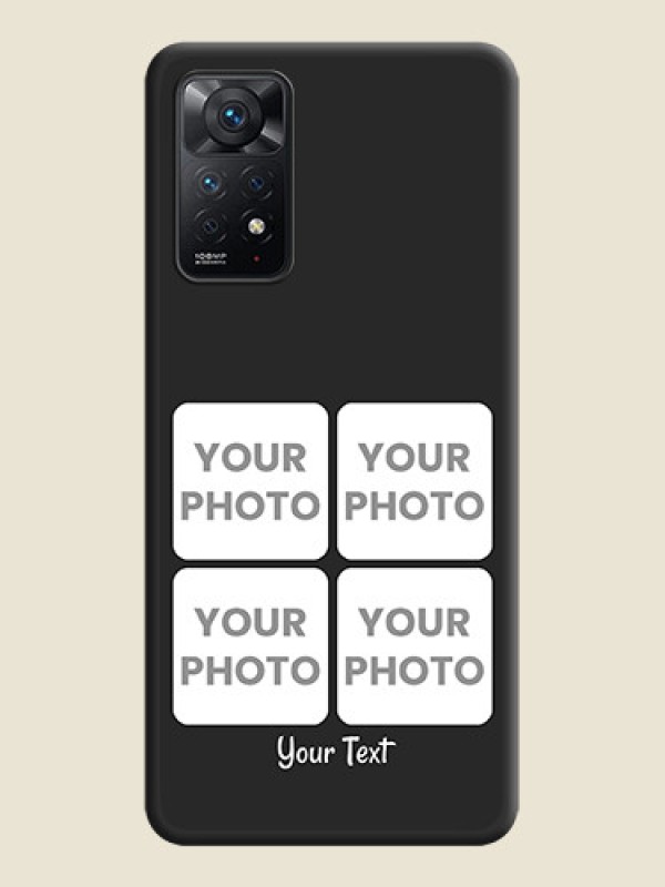Custom Floral Art with 6 Image Holder on Photo on Space Black Soft Matte Mobile Case - Redmi Note 11 Pro Plus 5G - alternate view