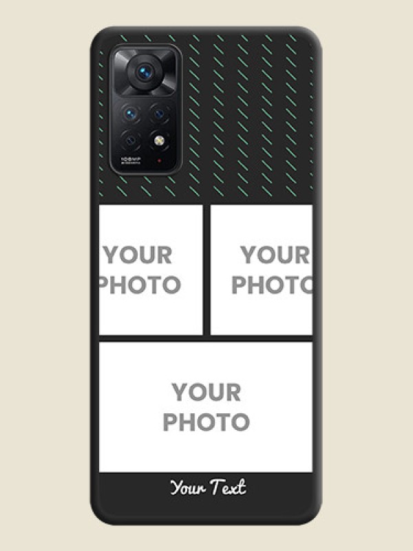 Custom Cross Dotted Pattern with 2 Image Holder  on Personalised Space Black Soft Matte Cases - Redmi Note 11 Pro Plus 5G - alternate view