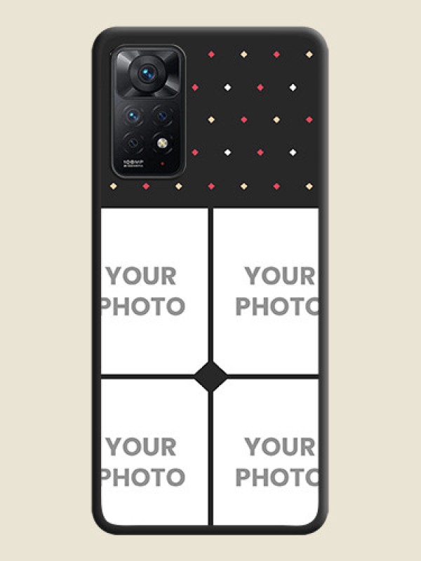 Custom Multicolor Dotted Pattern with 4 Image Holder on Space Black Custom Soft Matte Phone Cases - Redmi Note 11 Pro Plus 5G - alternate view