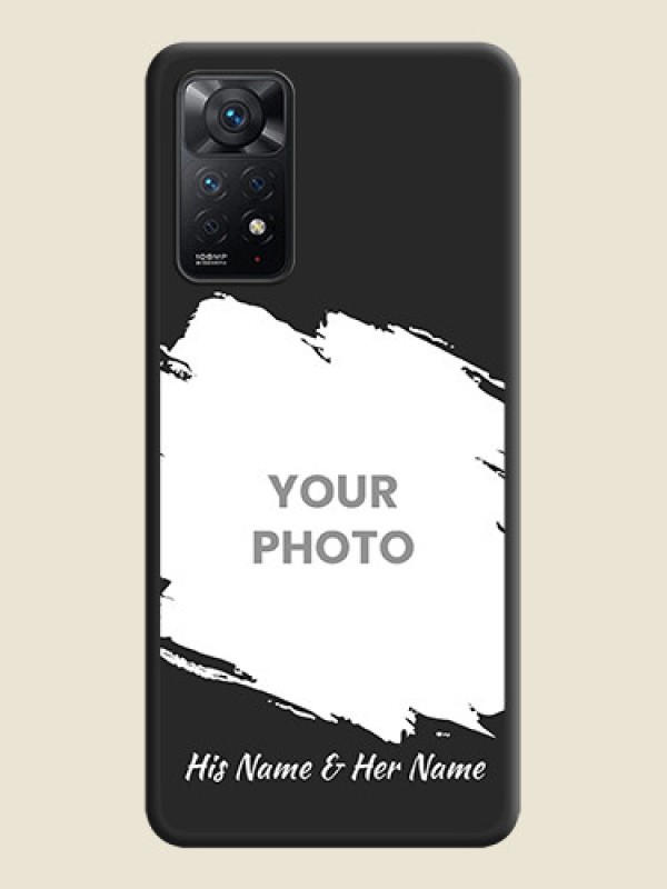 Custom Grunge Brush Strokes on Photo on Space Black Soft Matte Back Cover - Redmi Note 11 Pro Plus 5G - alternate view