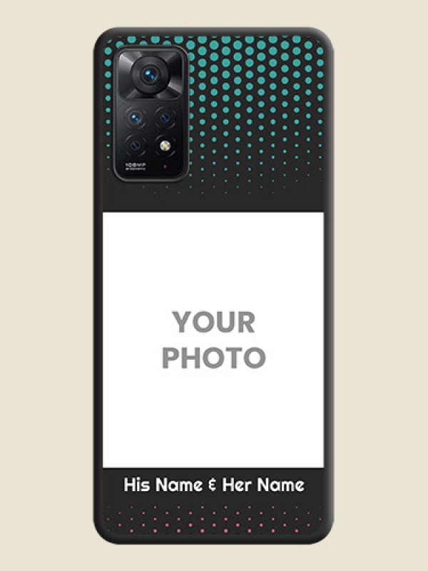 Custom Faded Dots with Grunge Photo Frame and Text on Space Black Custom Soft Matte Phone Cases - Redmi Note 11 Pro Plus 5G - alternate view