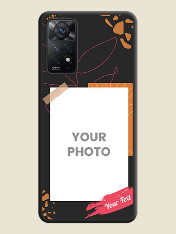 Custom Orange Photo Frame on Space Black Custom Soft Matte Phone Back Cover - Redmi Note 11 Pro Plus 5G - alternate view
