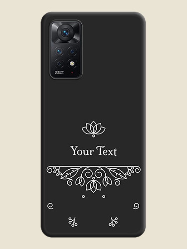 Custom Lotus Garden Custom Text On Space Black Personalized Soft Matte Phone Covers -Xiaomi Redmi Note 11 Pro Plus 5G - alternate view