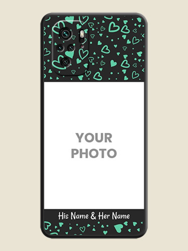 Custom Sea Green Indefinite Love Pattern on Photo on Space Black Soft Matte Mobile Cover - Redmi Note 11 Se - alternate view