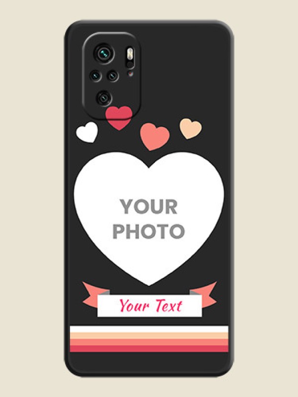 Custom Love Shaped Photo with Colorful Stripes on Personalised Space Black Soft Matte Cases - Redmi Note 11 Se - alternate view
