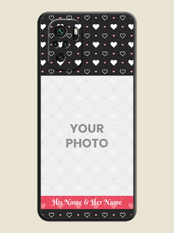 Custom White Color Love Symbols with Text Design on Photo on Space Black Soft Matte Phone Cover - Redmi Note 11 Se - alternate view