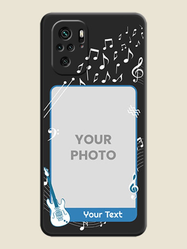 Custom Musical Theme Design with Text on Photo on Space Black Soft Matte Mobile Case - Redmi Note 11 Se - alternate view