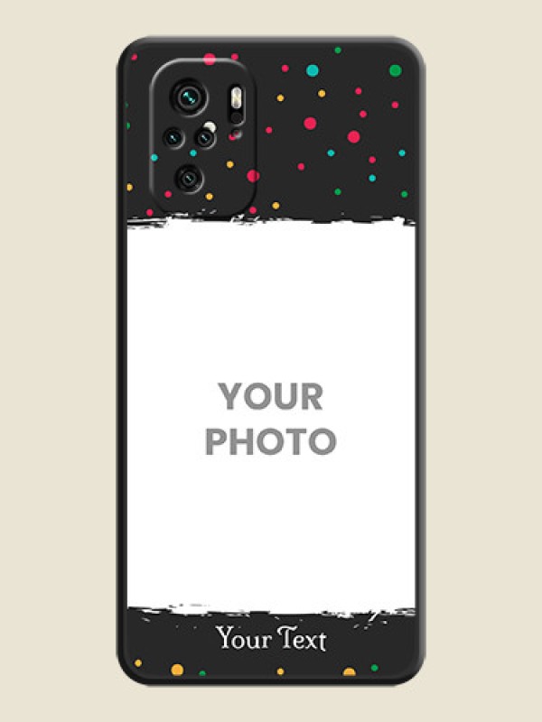 Custom Multicolor Dotted Pattern with Text on Space Black Custom Soft Matte Phone Back Cover - Redmi Note 11 Se - alternate view