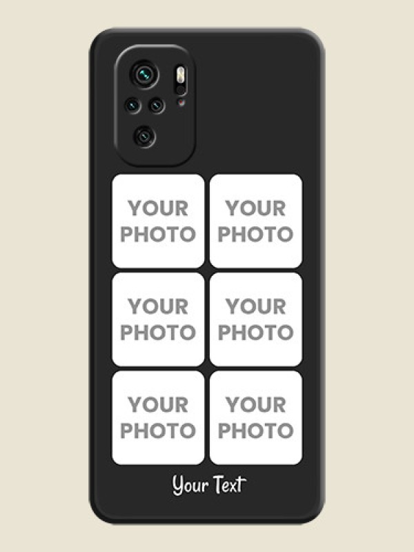 Custom Floral Art with 6 Image Holder on Photo on Space Black Soft Matte Mobile Case - Redmi Note 11 Se - alternate view