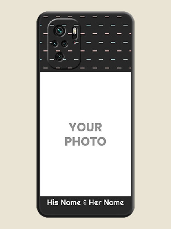 Custom Line Pattern Design with Text on Space Black Custom Soft Matte Phone Back Cover - Redmi Note 11 Se - alternate view
