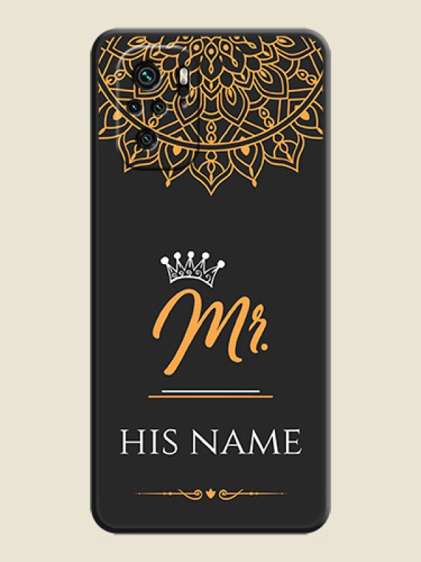 Custom Mr Name with Floral Design  on Personalised Space Black Soft Matte Cases - Redmi Note 11 Se - alternate view