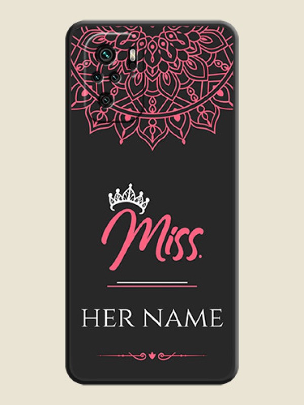 Custom Mrs Name with Floral Design on Space Black Personalized Soft Matte Phone Covers - Redmi Note 11 Se - alternate view