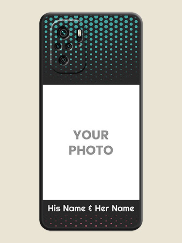 Custom Faded Dots with Grunge Photo Frame and Text on Space Black Custom Soft Matte Phone Cases - Redmi Note 11 Se - alternate view
