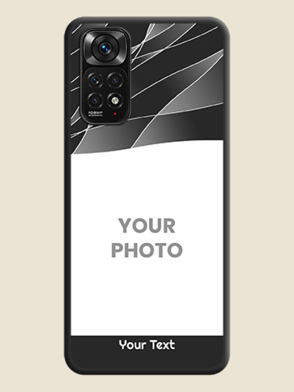 Custom Mixed Wave Lines on Photo on Space Black Soft Matte Mobile Cover - Redmi Note 11 - alternate view