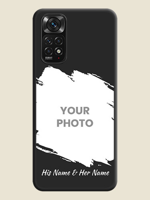Custom Grunge Brush Strokes on Photo on Space Black Soft Matte Back Cover - Redmi Note 11 - alternate view