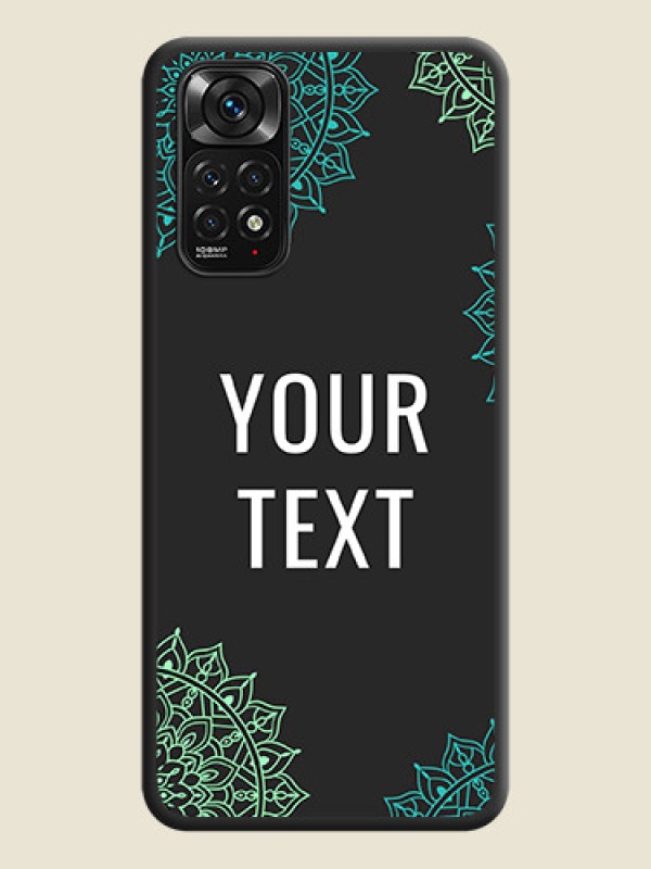 Custom Your Name with Floral Design on Space Black Custom Soft Matte Back Cover - Redmi Note 11 - alternate view