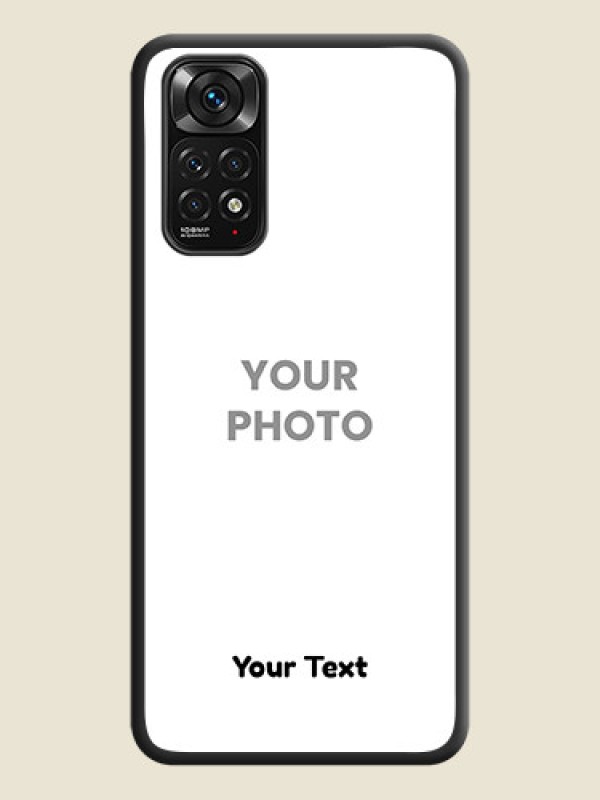 Custom Full Single Pic Upload With Text On Space Black Personalized Soft Matte Phone Covers -Xiaomi Redmi Note 11 - alternate view