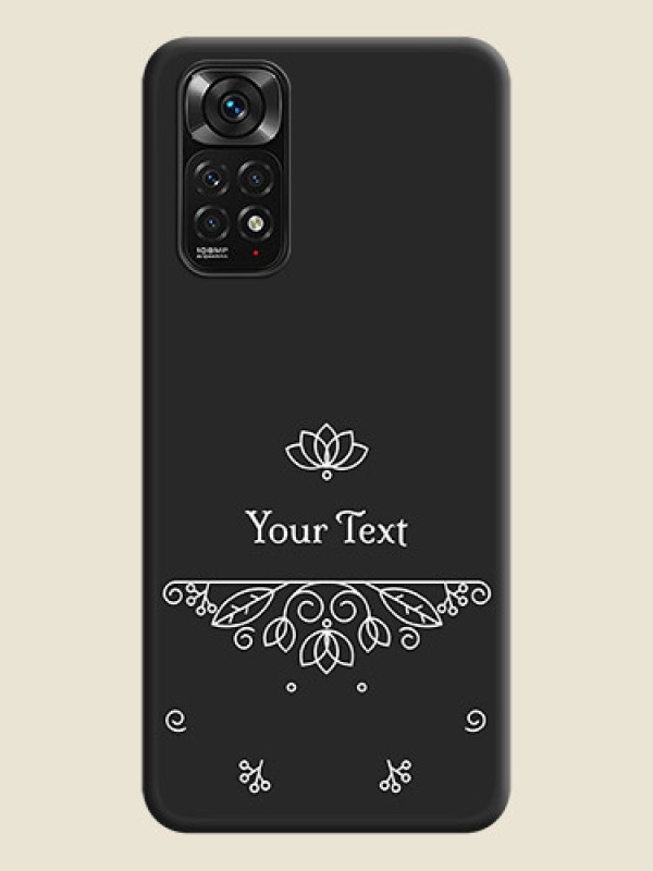 Custom Lotus Garden Custom Text On Space Black Personalized Soft Matte Phone Covers -Xiaomi Redmi Note 11 - alternate view