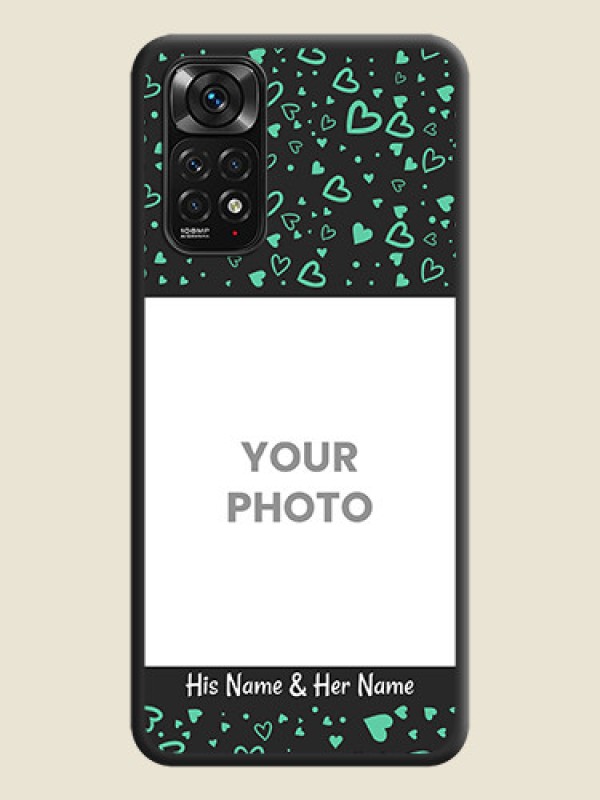 Custom Sea Green Indefinite Love Pattern on Photo on Space Black Soft Matte Mobile Cover - Redmi Note 11s - alternate view