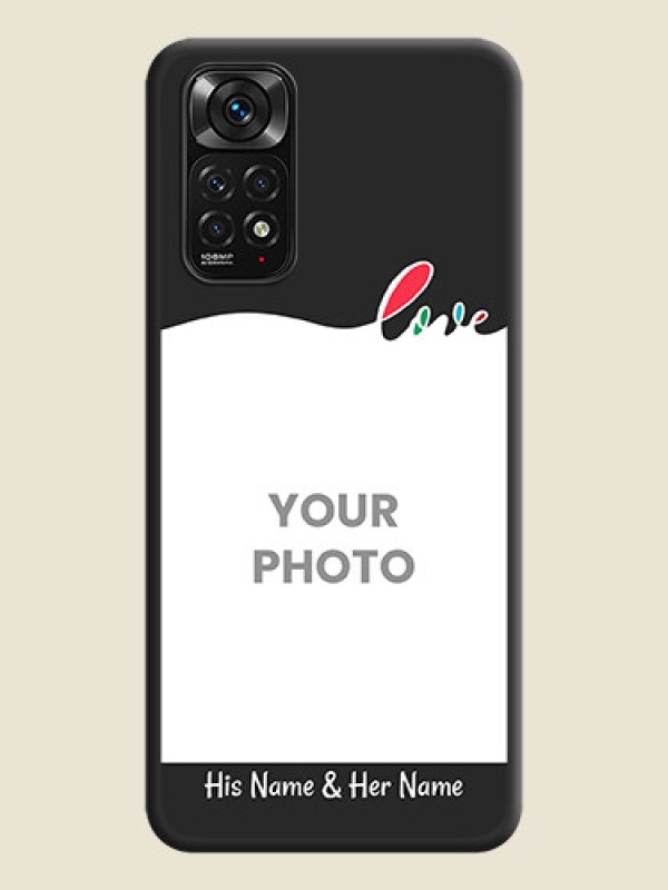 Custom Fall in Love Pattern with Picture on Photo on Space Black Soft Matte Mobile Case - Redmi Note 11s - alternate view