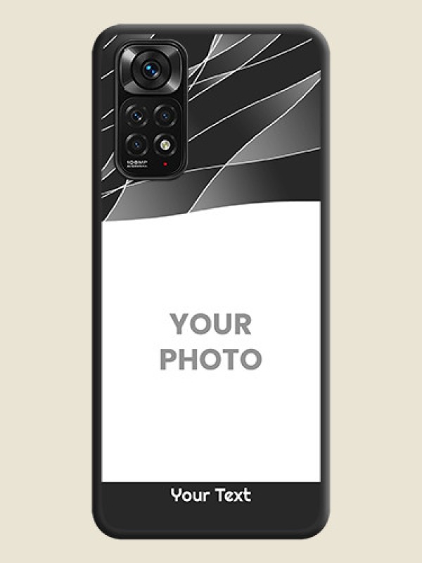 Custom Mixed Wave Lines on Photo on Space Black Soft Matte Mobile Cover - Redmi Note 11s - alternate view