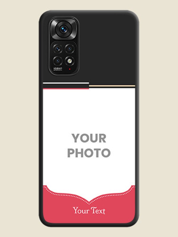 Custom Classic Plain Design with Name on Photo on Space Black Soft Matte Phone Cover - Redmi Note 11s - alternate view