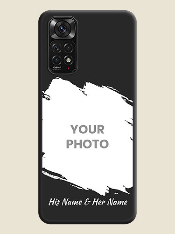 Custom Grunge Brush Strokes on Photo on Space Black Soft Matte Back Cover - Redmi Note 11s - alternate view