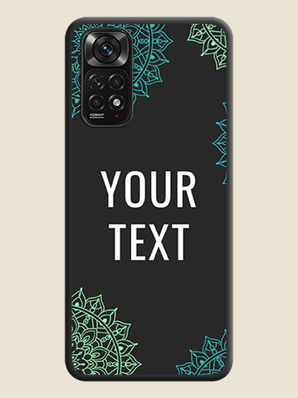 Custom Your Name with Floral Design on Space Black Custom Soft Matte Back Cover - Redmi Note 11s - alternate view
