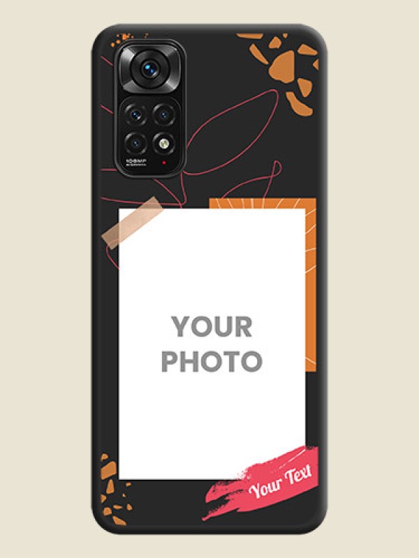 Custom Orange Photo Frame on Space Black Custom Soft Matte Phone Back Cover - Redmi Note 11s - alternate view
