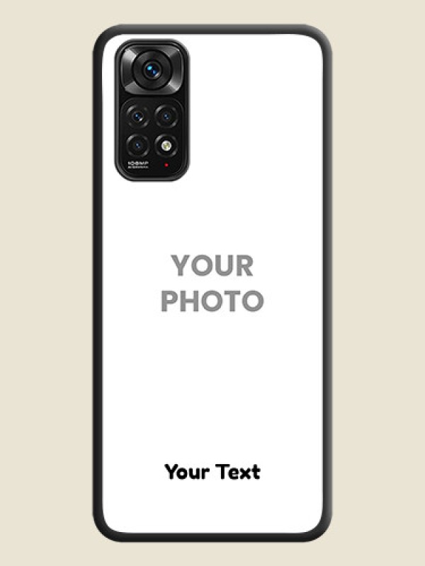 Custom Full Single Pic Upload With Text On Space Black Personalized Soft Matte Phone Covers -Xiaomi Redmi Note 11S - alternate view
